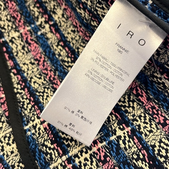 IRO Frannie Tweed Distressed Jacket Blue/Pink -Size 38 - Picture 8 of 14
